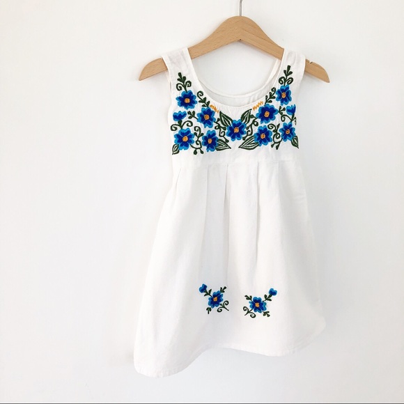 100% Cotton Handmade Mexican Embroidered Dress 2T - Picture 3 of 5